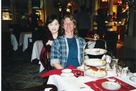 With the help of the staff, We took this picture on X'mas in 2000 (3 days after getting engaged). Look at the top of the line quality of silverware